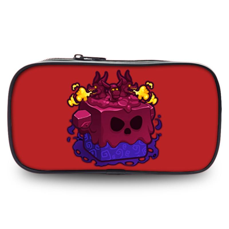 Durable Polyester Blox Fruits Roblox Pencil Case For Students With Large Capacity