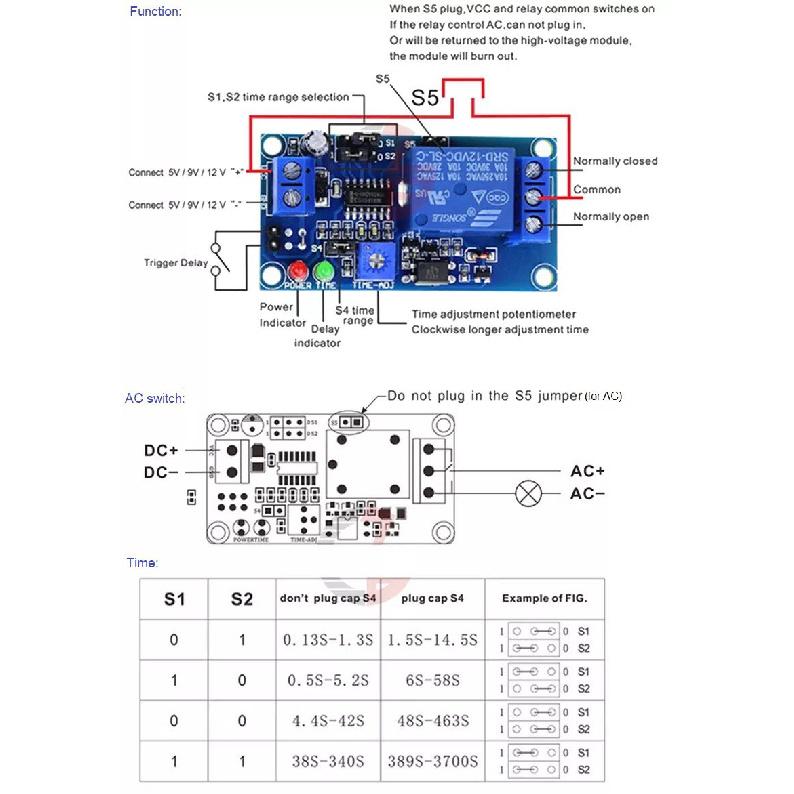 High Quality DC 12V Delay Relay Module | Delay Turn On/Off Switch | Built-in Timer Function Relays 5