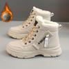Warm Comfortable Women's Winter Snow Boots with Side Zipper and Fleece Lining Waterproof Shoes