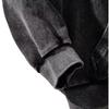 Retro Washed Distressed Loose-Fit Hooded Sweatshirt, 260g Pure Cotton, Drop-Shoulder, Plain Design