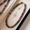 100% Natural Colorful Tourmaline Stone 14K Gold Filled Female Beads Chain Necklace  For Women Birthday Gifts Cheap