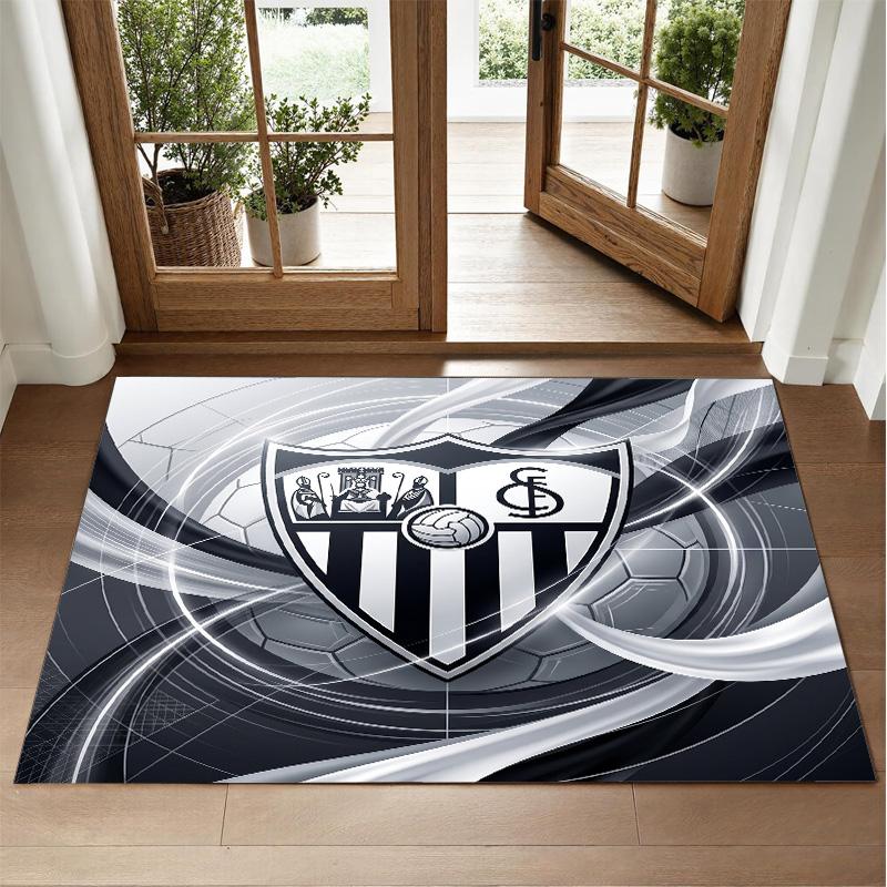 Sevilla FC Design Crystal Velvet Rug Soft Decorative Mat for Bedroom Entrance