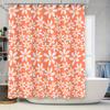 Floral Print Shower Curtain Orange White Daisy Waterproof Bathroom Decor 3D Printing Washable Fabric Shower Curtains for Bathtub