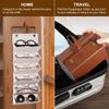 Sunglasses Travel Eyeglass Storage for Multiple Pairs of Foldable Sunglasses Portable Eyeglass Brown [PATIKIL] 6-Slot Organizer, Case, Eyeglasses,