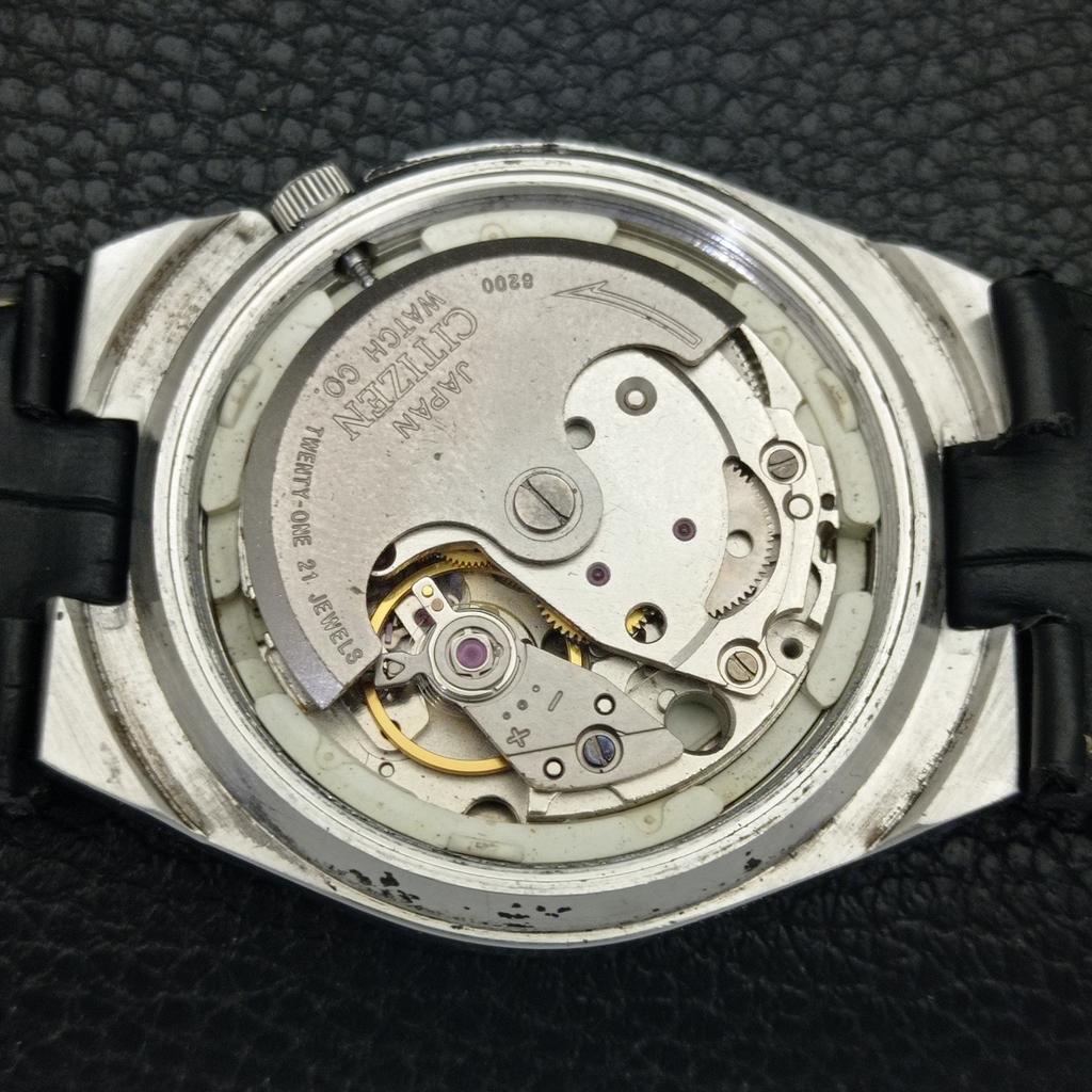 CITIZEN AUTOMATIC VINTAGE 8200 JAPAN MENS BLUE COLOR DIAL WATCH a702143-5 R208-a702143