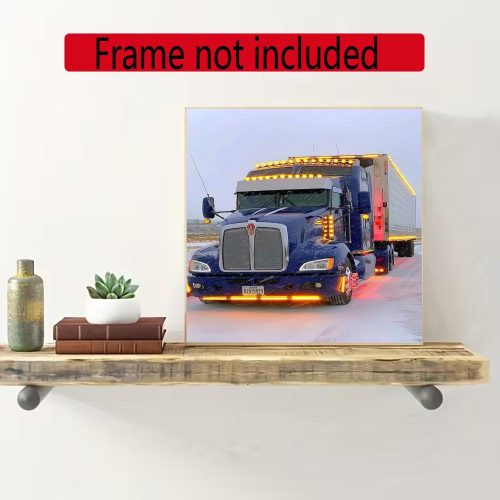 Kenworth 5D Diy Diamond Painting Round Diamond Diy Frameless Holiday Artwork Suitable For Home Office Wall Decoration