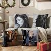 Classic Fashion Art Kate Moss-M Pillow Case Silky Elegant Comfort Sofa Bed  Invisible Zipper Beach Pillowcase