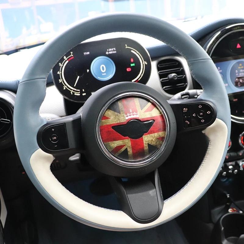 Leather Car Steering Wheel Sticker For Mini Cooper J01 J05 U25 F66 R50 R52 R53 R55 R56 R60 R61 F54 F55 F56 F60 Car Accessories