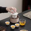 Portable Travel Tea Set, Ceramic Kung Fu Tea Set, Cover Bowl, One Pot, Three Cups of Dry Brew Storage, Tea Table, Complete Set of Gifts