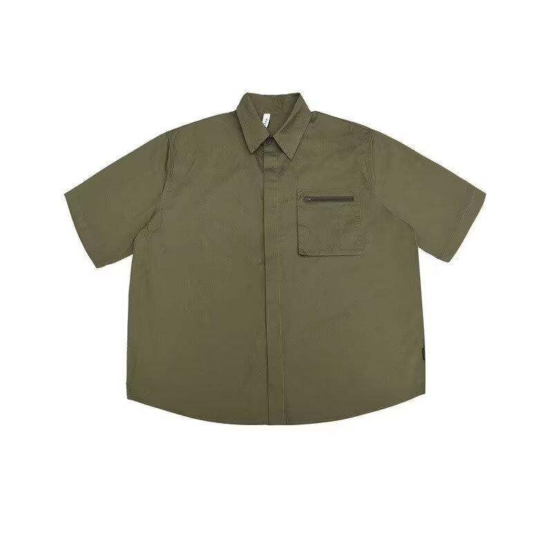 Suede Short Sleeved Shirt For Men In Summer, New American Retro Couple Half Sleeved Shirt, Loose And Trendy