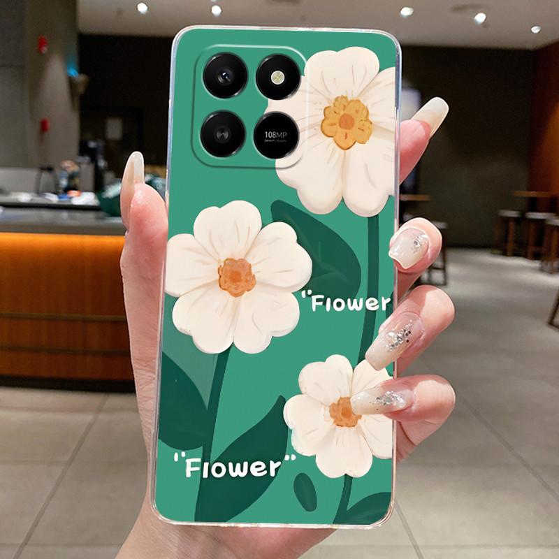 For Honor 400 Smart 5G Case Honor X7d 4G 5G Cover Clear Luxury Fashion Butterfly Flower Soft TPU Silicone Transparent Phone Case