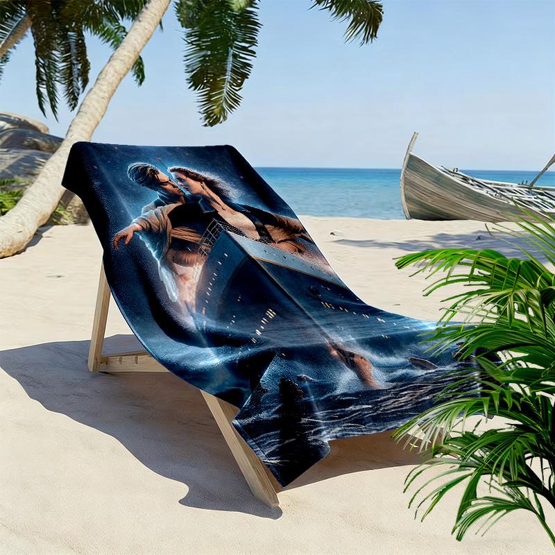 Titanic Print Beach Towel, Large Soft Quick Dry Towel for Beach Camping Swimming