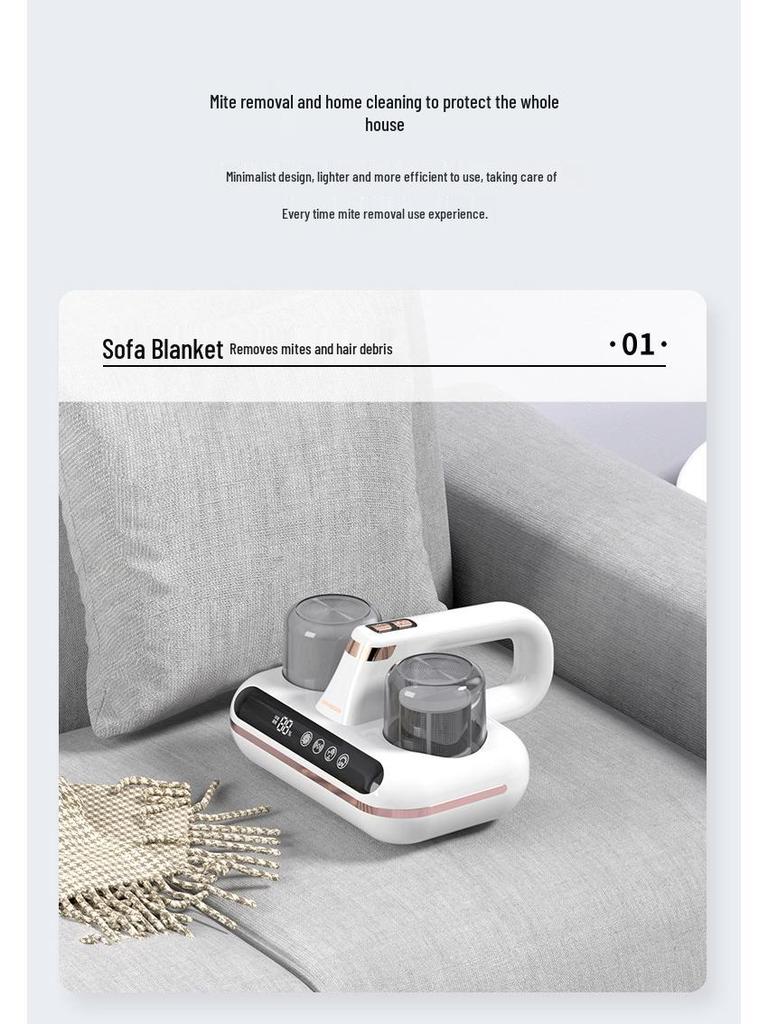 Kabelloser Ultraschall-Milbenentferner mit UV-Sterilisator und starker Saugkraft