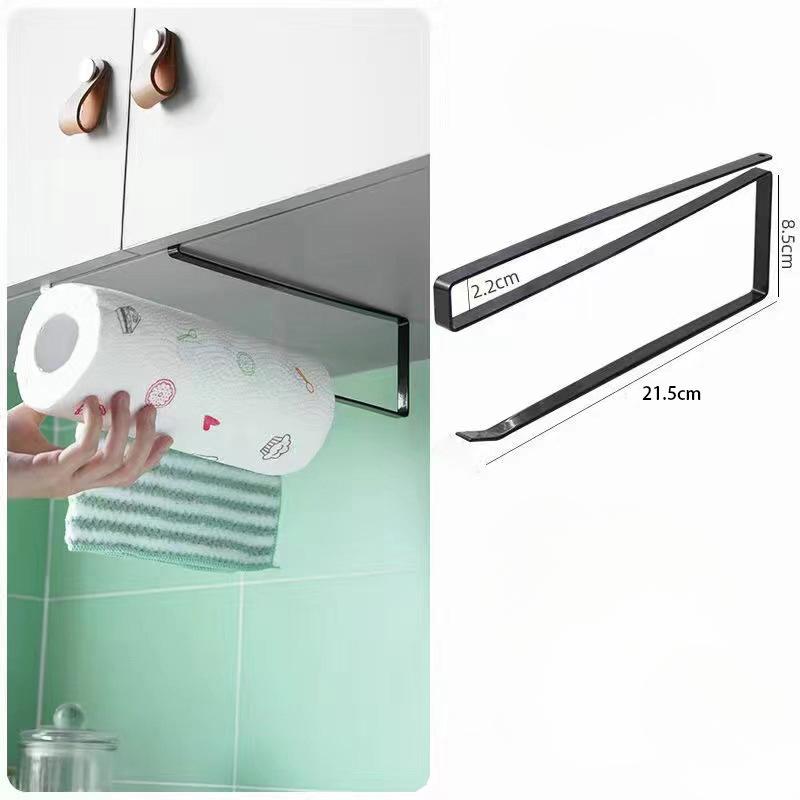 Paper Roll Holder Towel Rack Hanging Shelf Bathroom Storage Toilet Rack Home Kitchen Tissue Accessories Wall Stand Hanger Kitchen