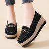 Women Flat Platform Loafers Ladies Elegant Suede Leather Moccasins Shoes Woman Slip On Moccasin Women's Black Casual Shoes