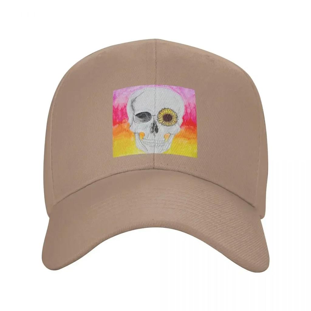 Sunflower Skull Baseball Cap Christmas Hat black WoWoUnisex Beach Fashion WoUnisexs
