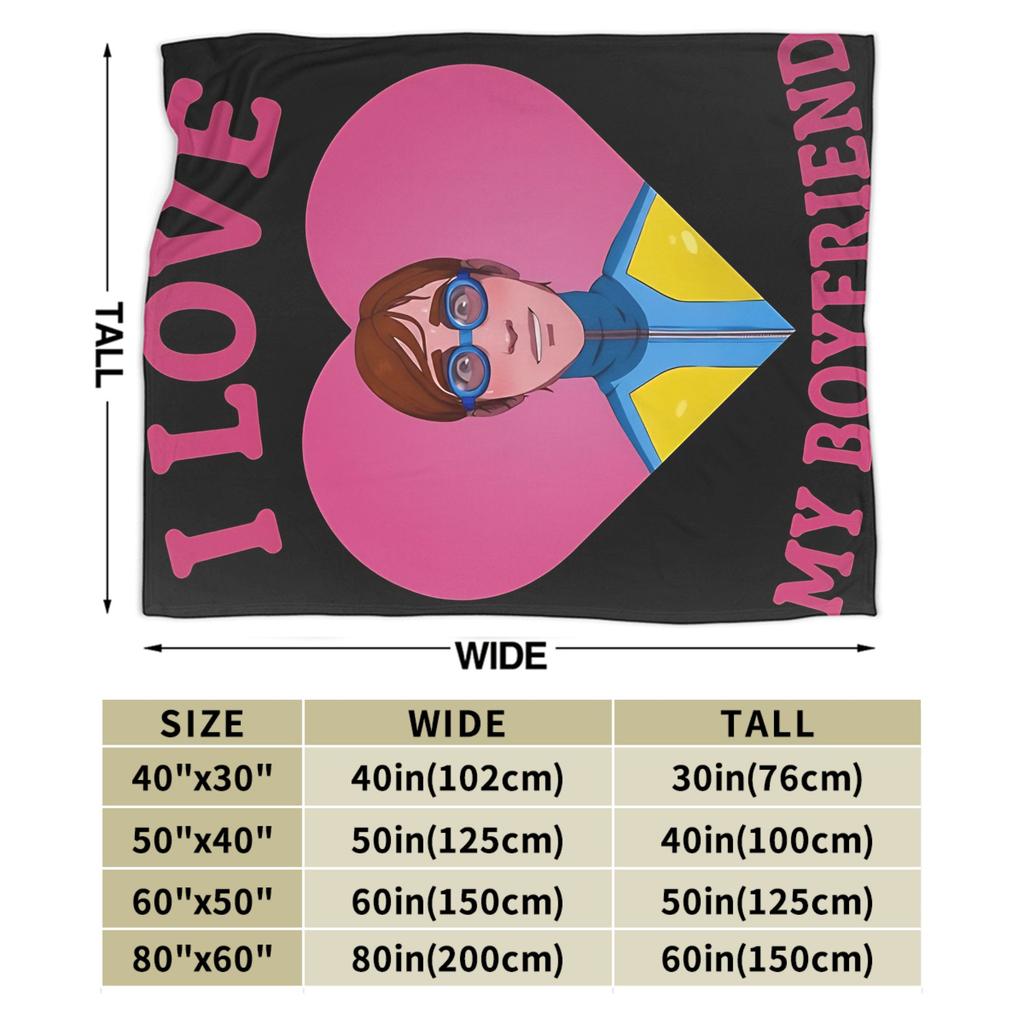 I Love My Boyfriend Waterboy Dispatch Game Blanket Airplane Travel For Outdoor Warm Soft Design Quality Bedspread Gift