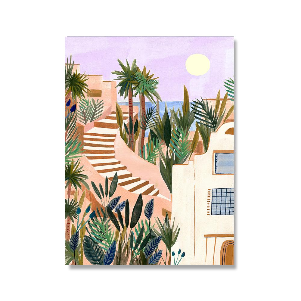 Boho Tropical Posters Landscape Canvas Painting Nordic Art Print Modern Wall Art Picture For Living Room Bedroom Home Decoration