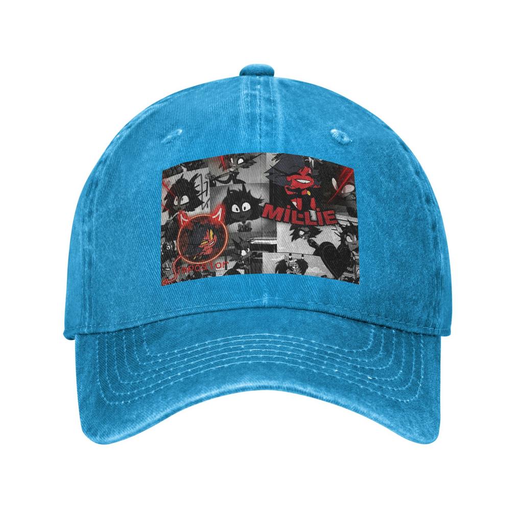 Anime Helluva Boss Millie Baseball Caps Fashion Washed Denim Hats Outdoor Adjustable Casquette Streetwear Baseball Cowboy Hat