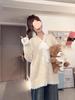 Grey Lace Long Sleeve Loose Knit Sweater - Spring/Autumn Design