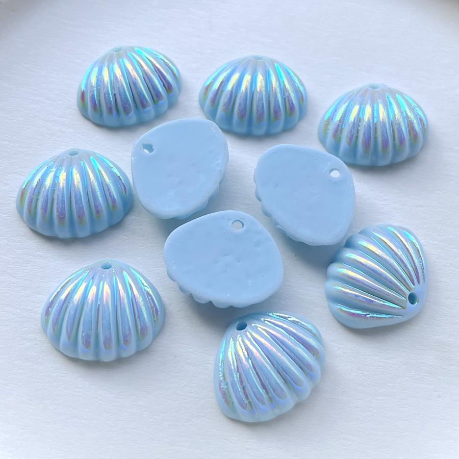 10 Beautiful AB Color Resin Shell with Holes Rhinestone Diy Jewelry Bracelet Body Code Keychain Earrings Decorative Accessories