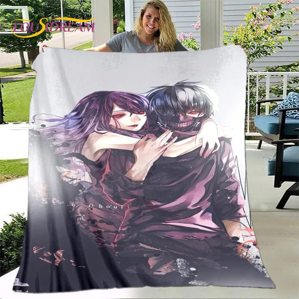 Tokyo Ghoul Japan Anime Cartoon Soft Plush Blanket,Flannel Blanket Throw Blanket for Living Room Bedroom Bed Sofa Picnic Cover