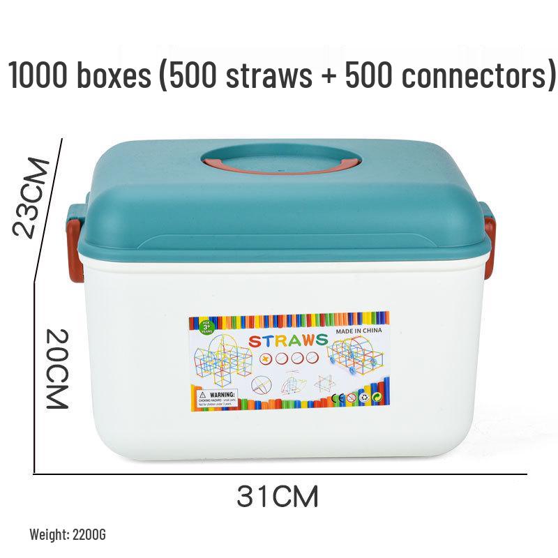 Children's 4D Interlocking Straw Building Blocks for Kindergarten Assembly
