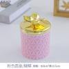 Creative Ceramic Jewelry Storage Jar Electroplating Golden Animal Cover Wedding Candy Gift Box Household Mini Sealed Jar Decor