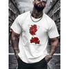 Taglie Europee T-shirt Casual da Uomo Stile Streetwear con Grafica Triangolare Rosa Rossa | Moda Trendy, Vestibilità Regolare, Girocollo, Manica Corta