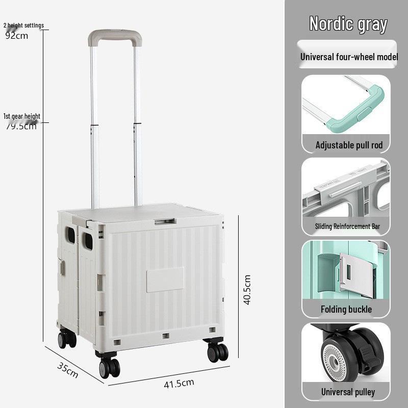 Portable Stair-Climbing Trolley: Folding Cart for Groceries, Camping, and Outdoor Use