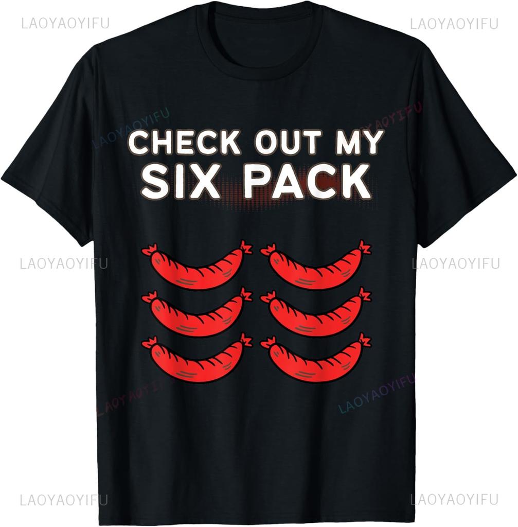 S5XL Check Out My Six Pack Donut  Funny Gym TShirt Custom Printed Graphic Mens T Shirt Customizable Camiseta Hombre