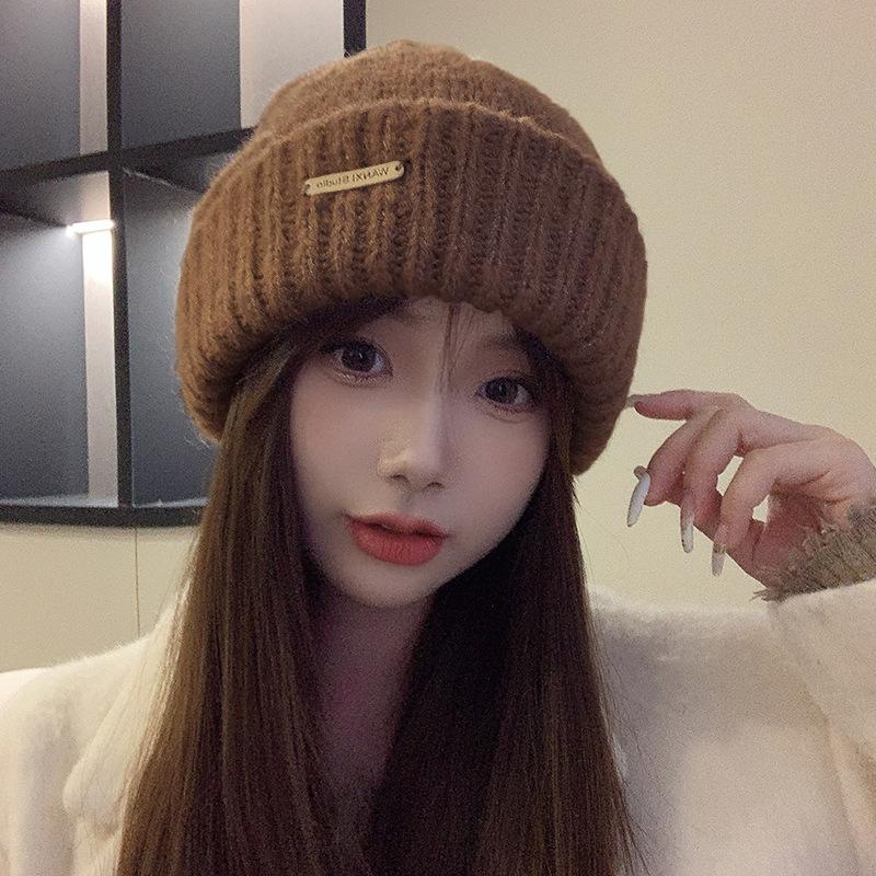 Autumn and Winter Large Head Circumference Thickened Warm Ear Protection Cold Hat Versatile Loose Pile Woolen Hat