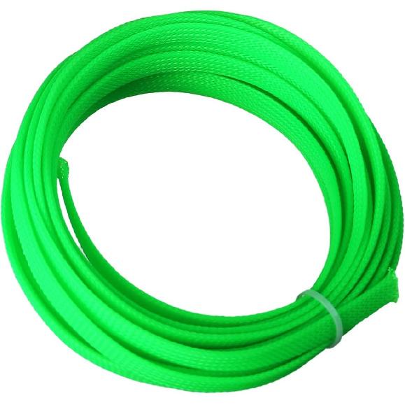 Othmro 5m/16.4ft PET Expandable Braid Cable Sleeving Flexible Wire Mesh Sleeve Fluorescent Green,for TV Audio PC Cords from Pets Chewing & Tearing