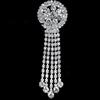Korean Chain Heart Chain Metal Tassel Brooch For Women Men Suit Decoration Tassel Chain Metal Bead Pin Cloth Jewelry Accessories
