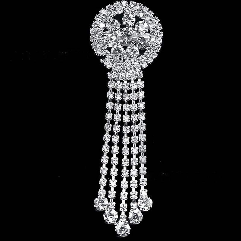 Korean Chain Heart Chain Metal Tassel Brooch For Women Men Suit Decoration Tassel Chain Metal Bead Pin Cloth Jewelry Accessories