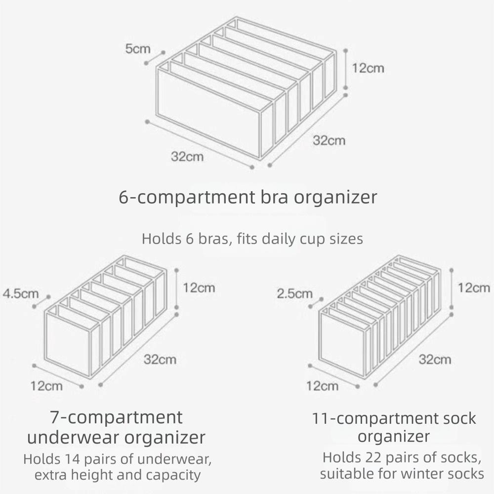 Home Organization Foldable Underwear Drawer Organizer Organizer Divider Box Storage Box Bra Socks Storage Drawer Organization