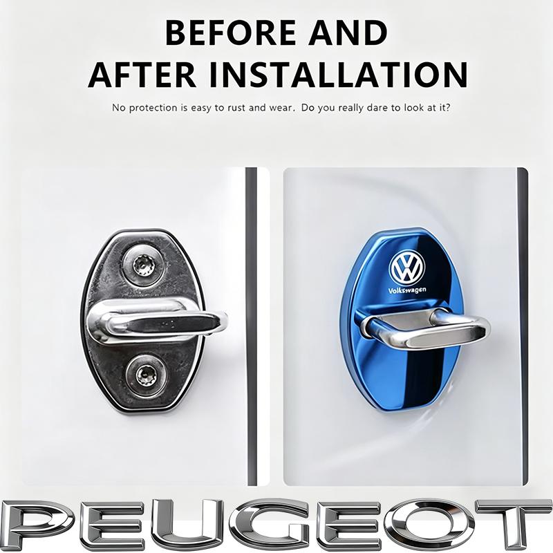 BFPQY1 Zinc Alloy Car Door Lock Buckle Cover Protective Covers For VW GTI Polo Golf Passat Tiguan Jetta T-ROC Touareg Taigo CC Hub Cap