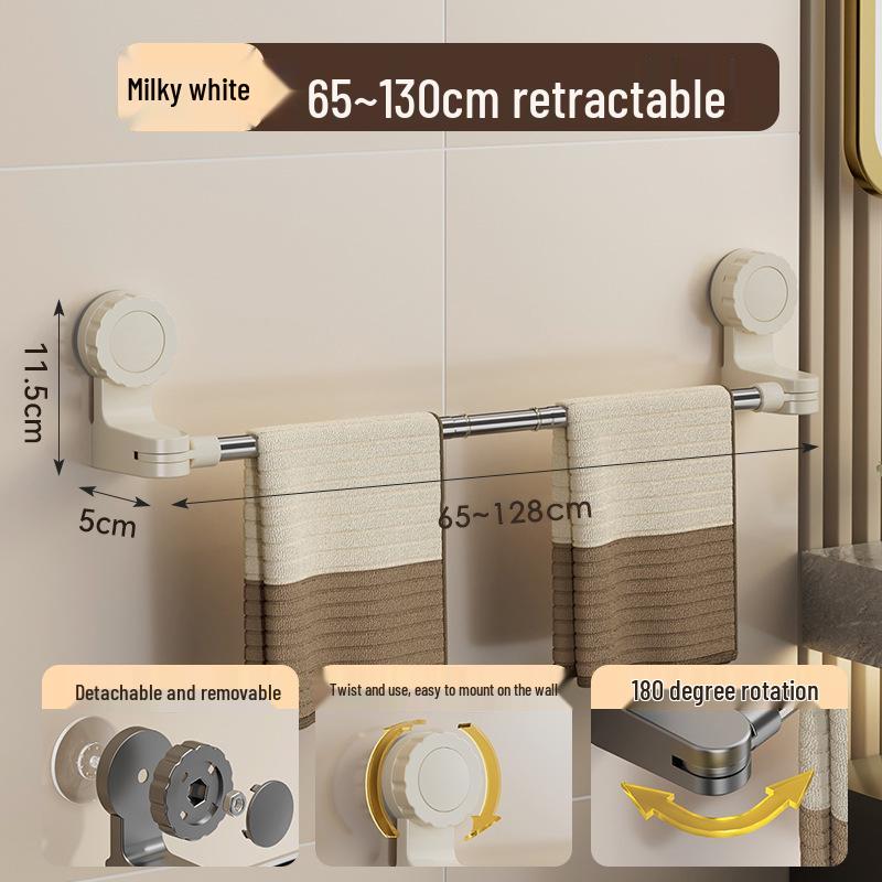Punch-Free Rotating Towel Rack & Slippers Storage Bar