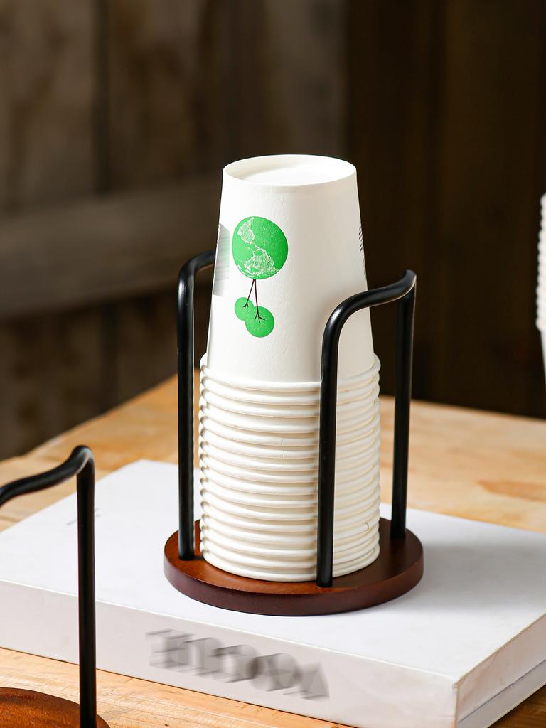 Disposable Cup Cup Holder Home Paper Cup Holder Desktop Coffee Table Storage Shelf Tea Cup Coffee Bamboo Cup Holder