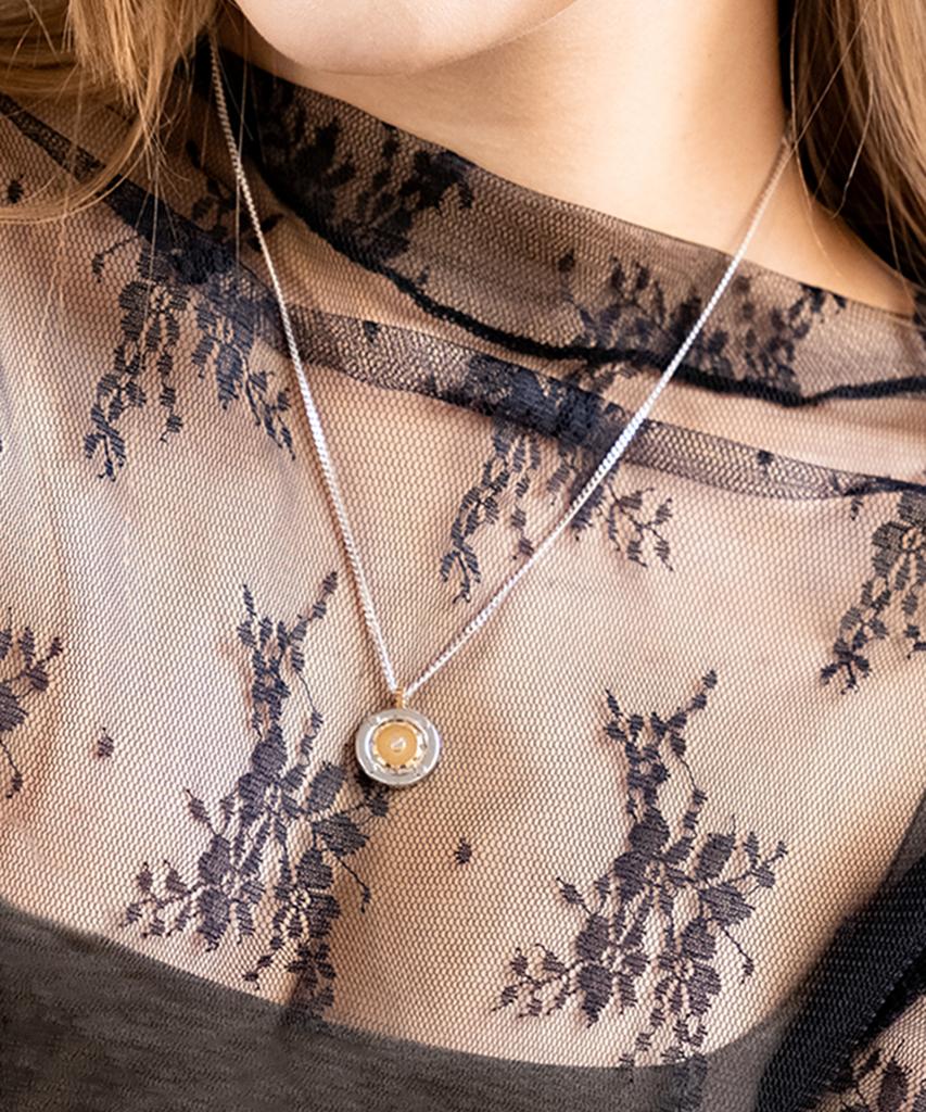 Begins Time Cog Coin Necklace