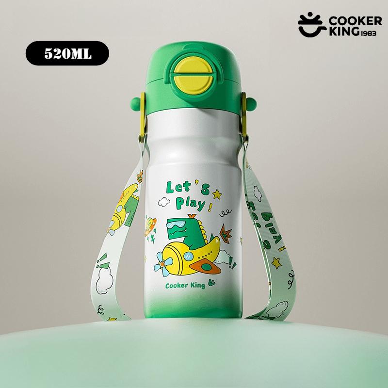 COOKER KING 520ML 316/304 Stainless Steel+PP Straw Cup Student Thermos Cup Stainless Steel Water Bottle Thermos Bottle Thermos 520ML