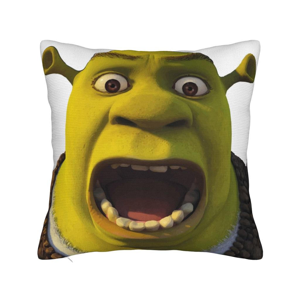 Shreks Meme Funny Pillowcase Polyester Cushion Cover Decoration Pillow Case Cover Home Zippered 18'