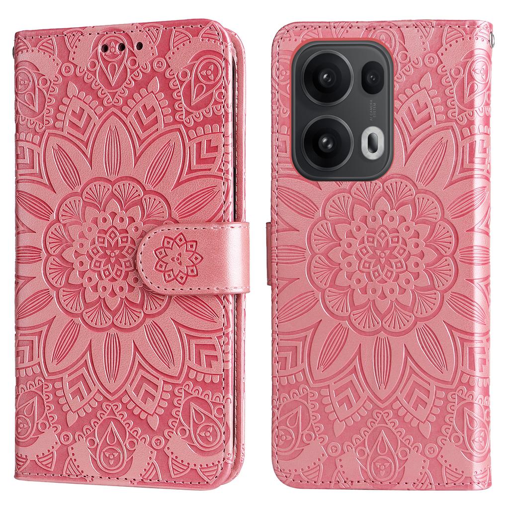 For Oppo Reno13 Pro 5G Case Sunflower Imprint Leather Wallet Phone Cover