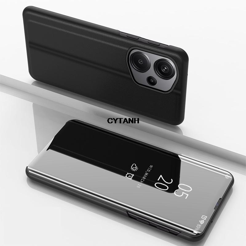 Redmi15C 15 C 173 Case Clear View Mirror Flip Kickstand Phone Case For Xiaomi Redmi 15C 171 Back Cover 5G schoolbag shell book