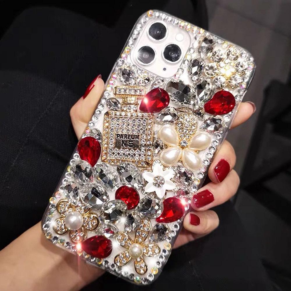 

Розкішний чохол Bling Pearl Crystal Diamond Rhinestone Flower Case для Samsung S24 Ultra S23 FE S22 Plus A15 A25 A35 A55 A14 A24 A34 A54 A13 A23 A33 A53 A52 xioami poco F5pro червоний