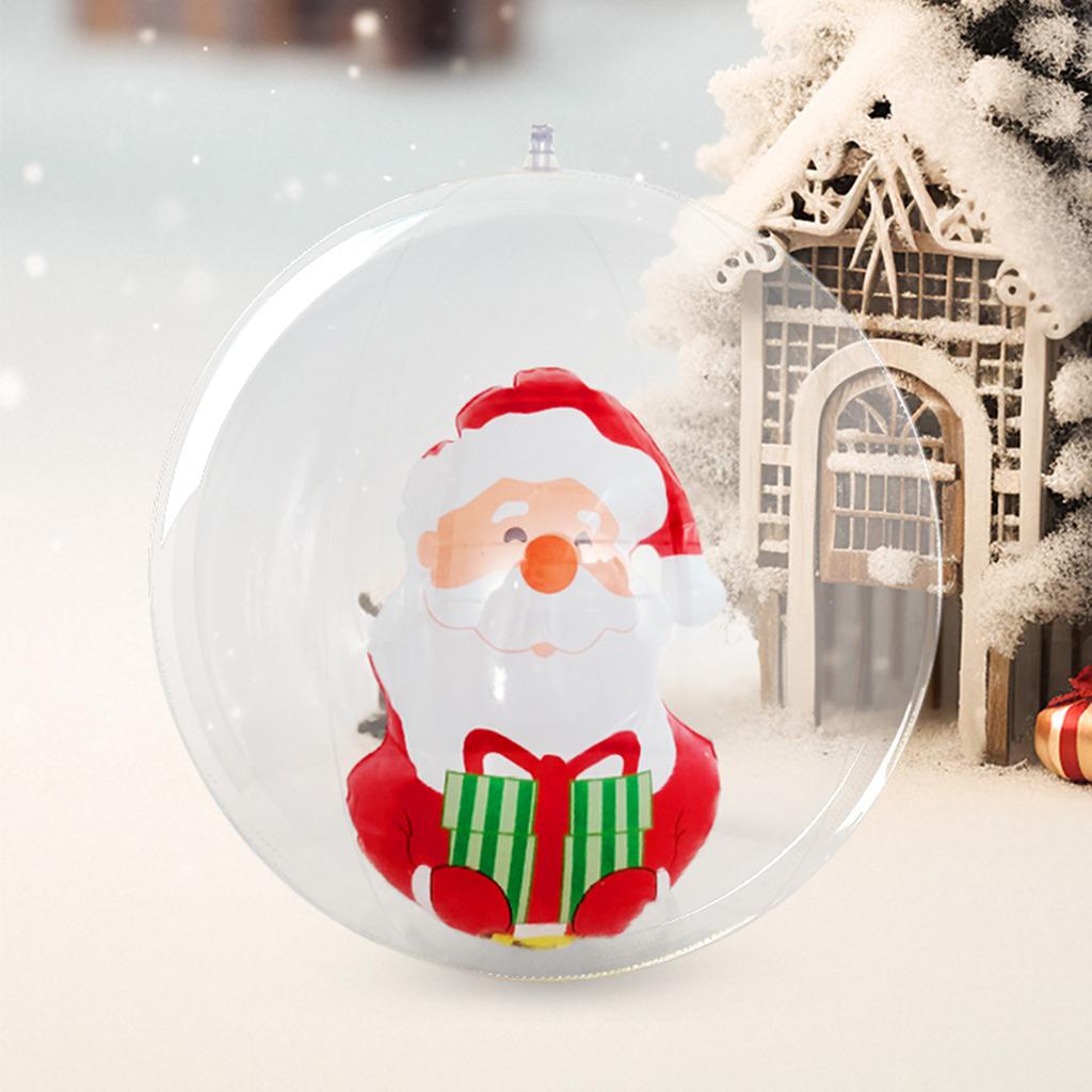 Christmas Cartoon Inflatable  With Green, Thick And Transparent PVC Toy Balls Arranged In The Courtyard