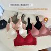 Autumn and Winter Warm Muscle Abrasive Texture Striped D Jelly Bra No Steel Ring Bra No Trace Gathering Warm Velvet Thermal Underwear