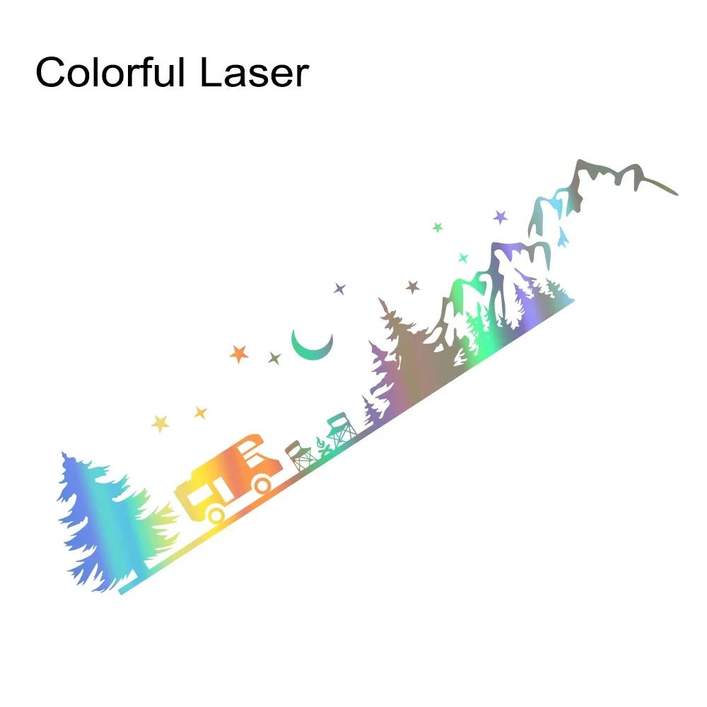 Camping Forest Landscape Mountain Sticker Decoration For Camper Van SUV Motorhome Caravan RV Decor Decal Auto Tuning Accessories