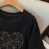 Plus Size Women's Loose Round Neck Mid-Length Short Sleeve T-shirt, Bust 150/160 cm, 200-350 jin Capacity