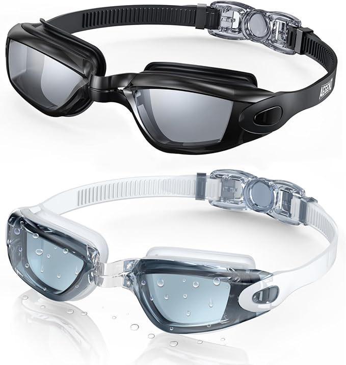 Custom HD Anti-Pinch Swim Cap & Foldable Goggles Set with Nose Clip & Earplugs